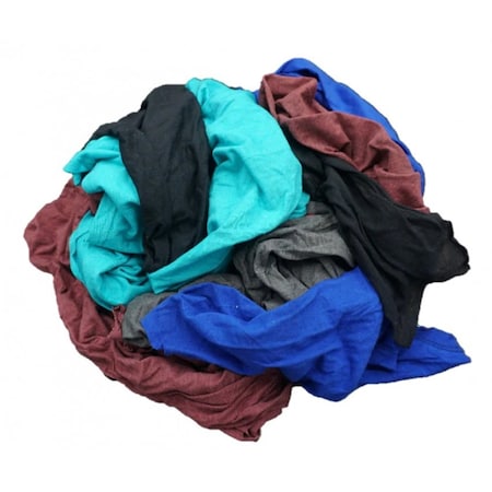 Absorbents Midwest New Multicolored Cotton Knit Rags, 25lb Box 10-500-B